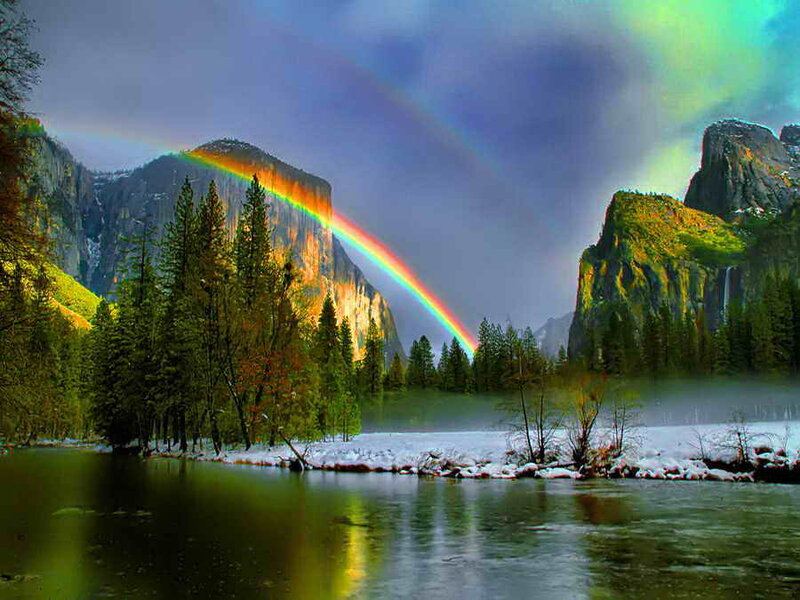 Rainbow over Valley — Green