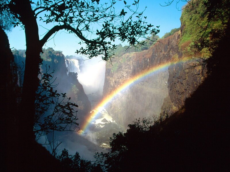 Rainbow over Victoria Falls