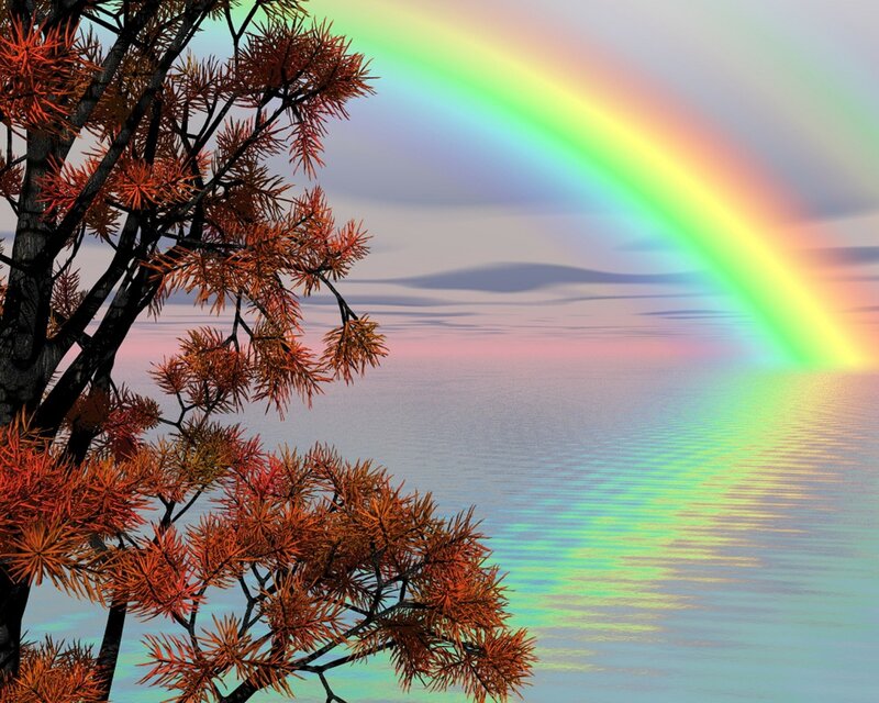 Rainbow over Water — Green