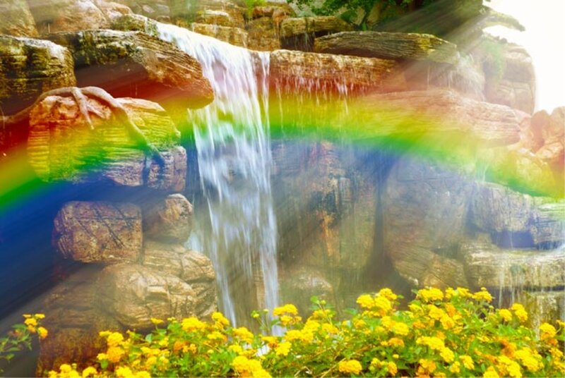 Rainbow over Waterfall — Yellow