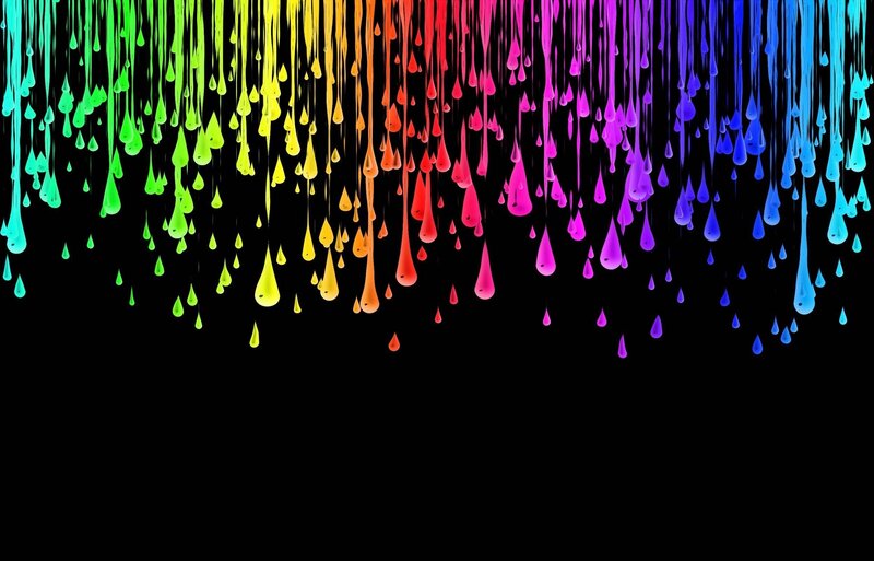 Rainbow Paint Drips — Black