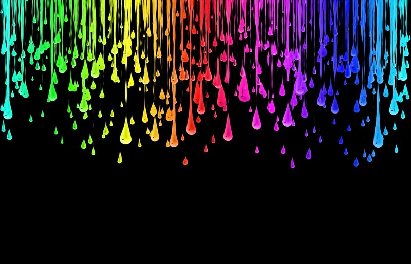 Rainbow Paint Drips — Black, Vibrant