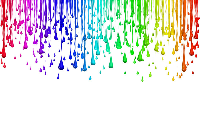 Rainbow Paint Drips — Red, Vibrant, Digital Art