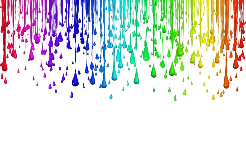 rainbow paint drips