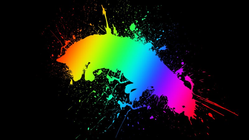 Rainbow Paint Splatter — Red