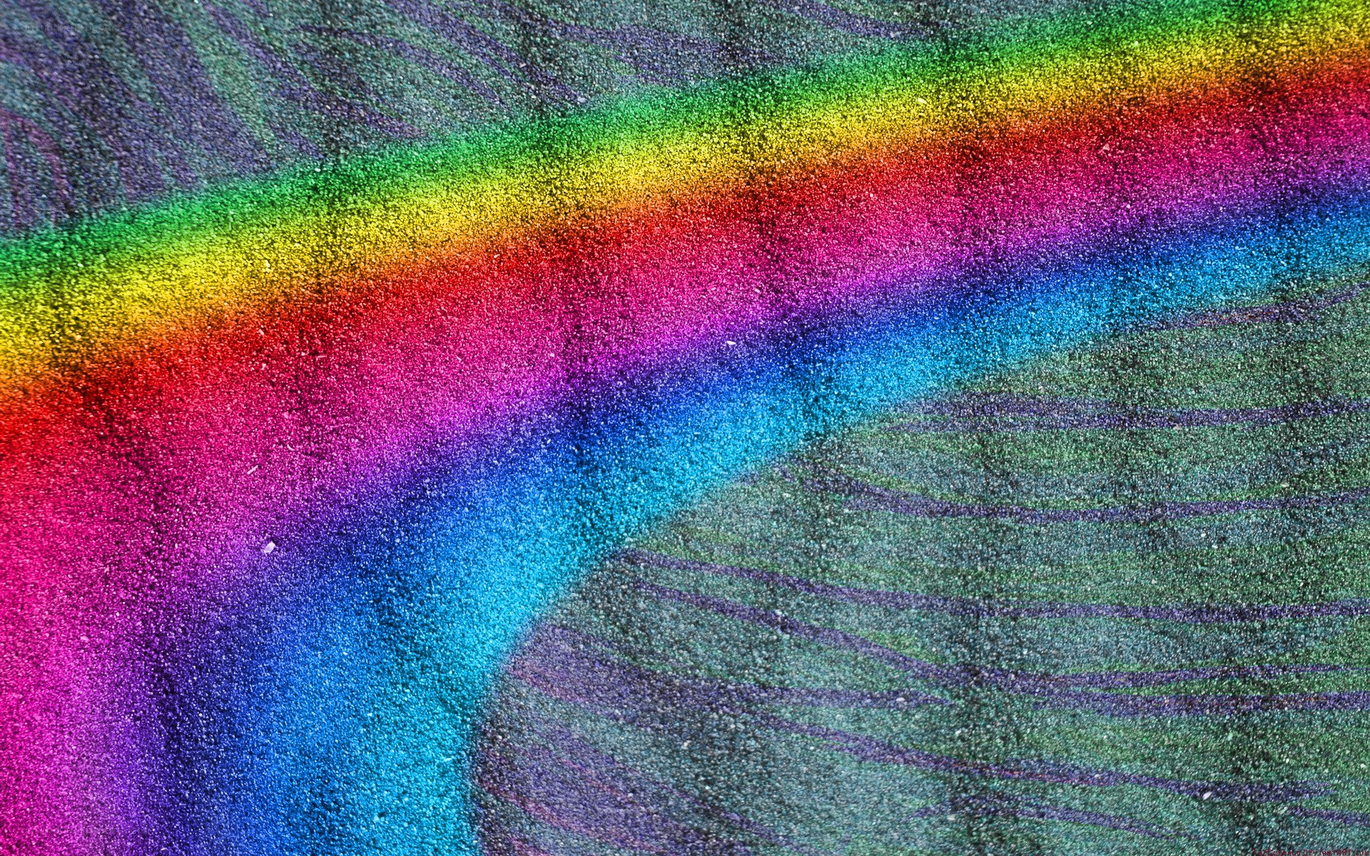 Rainbow pattern on textured surface