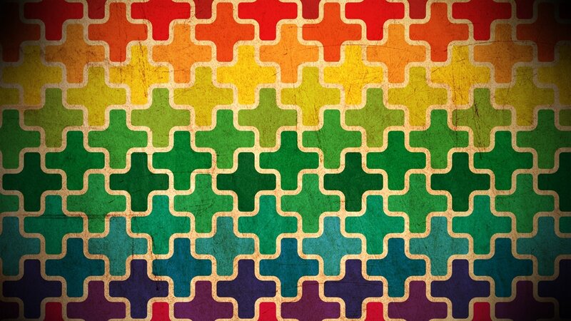 Rainbow Patterned Tiles — Red