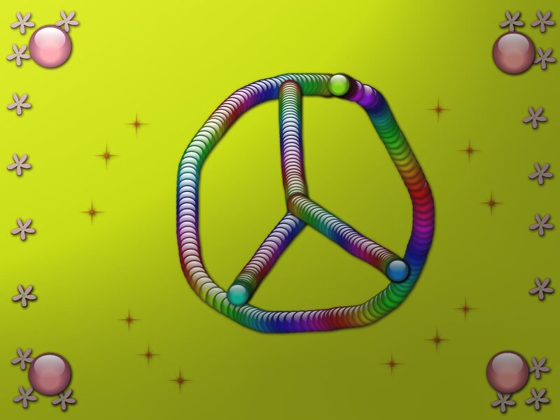 Rainbow Peace Symbol — Green