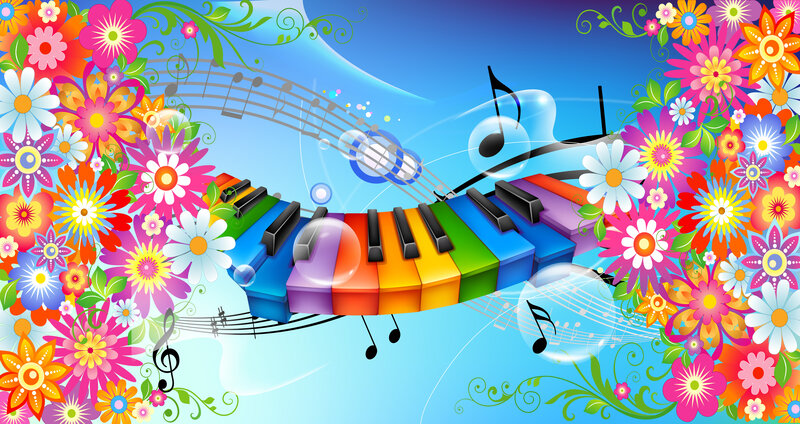 Rainbow Piano Keys — Blue