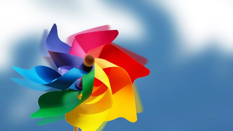 Rainbow Pinwheel — Blue