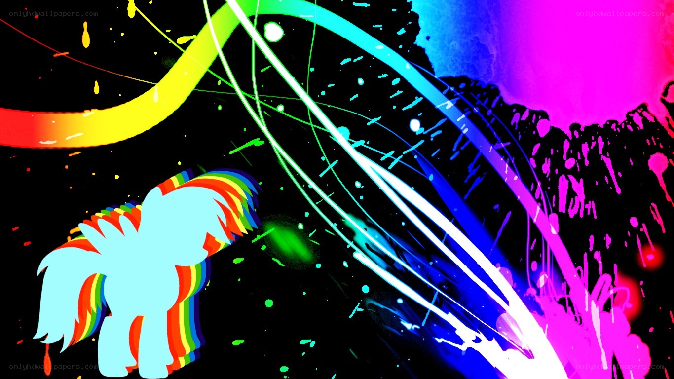 rainbow pony abstract art