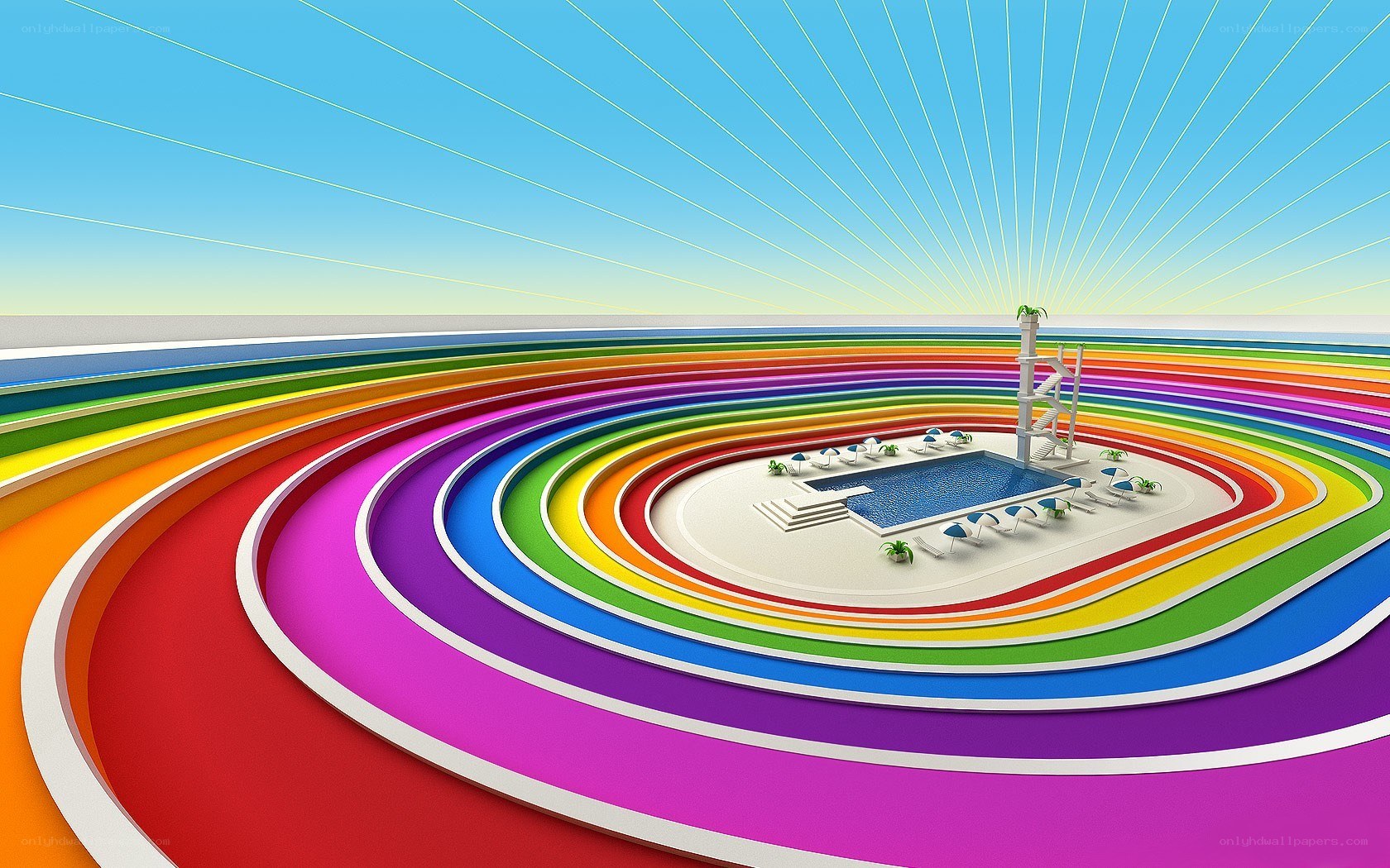 Rainbow pool arena