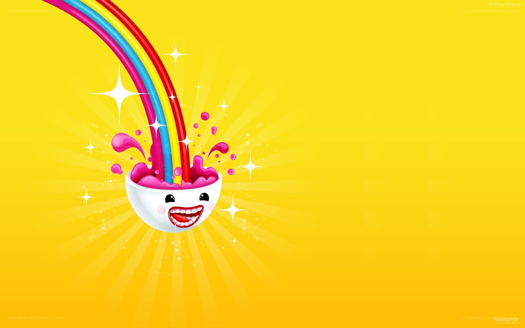 rainbow pouring into a bowl