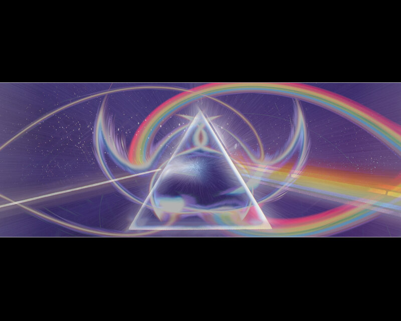Rainbow prism triangle design