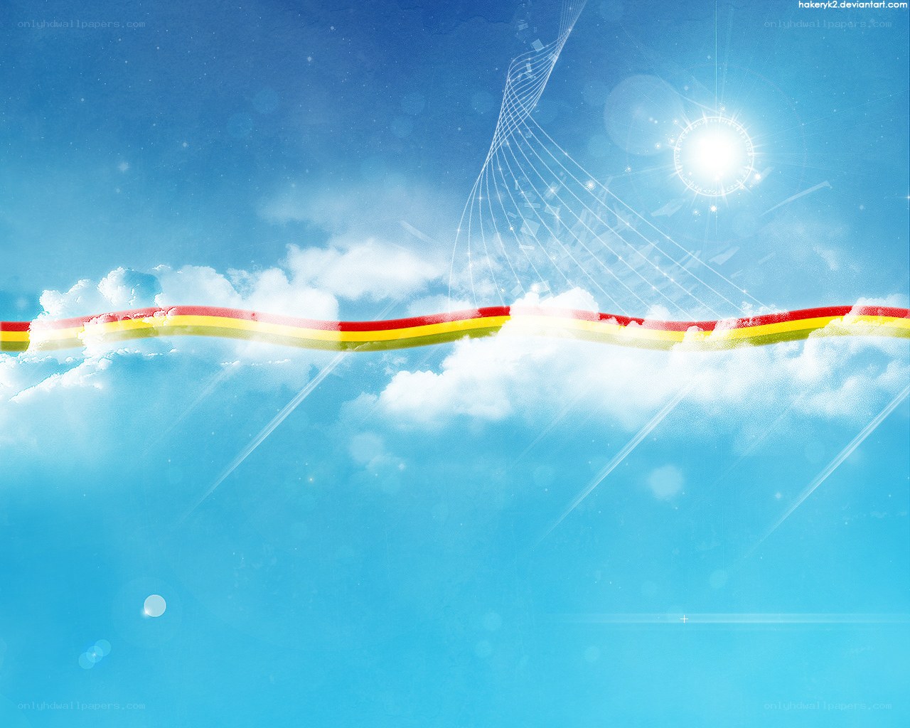Rainbow ribbon in the sky