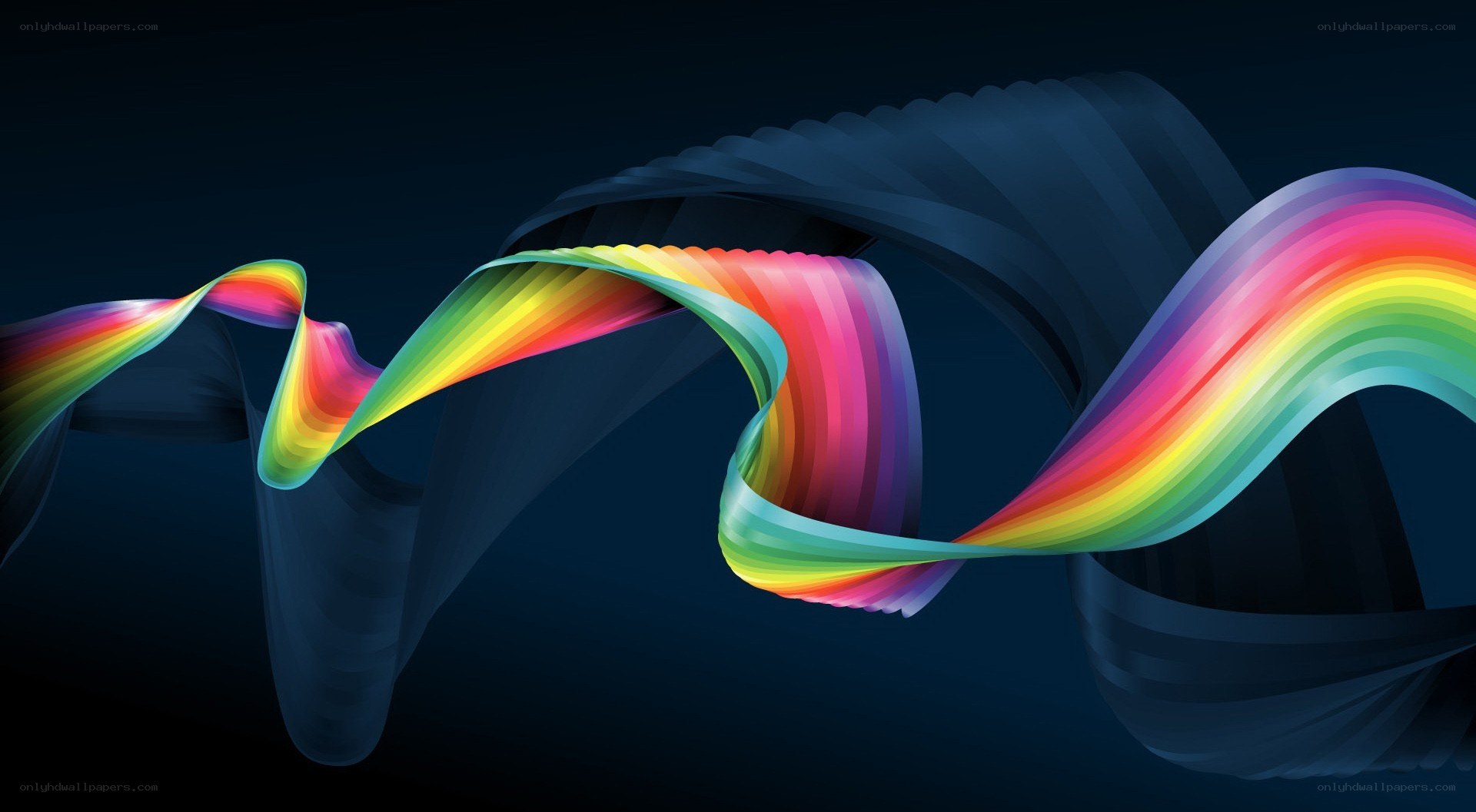Rainbow ribbon swirl