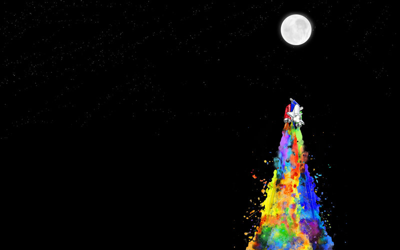 rainbow rocket launch
