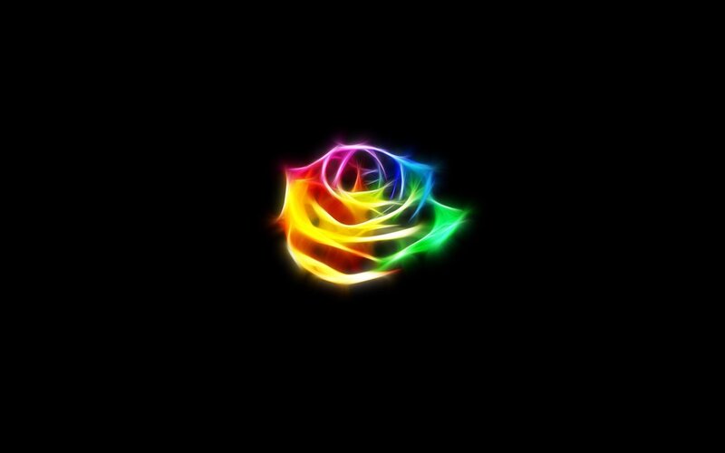 rainbow rose abstract art