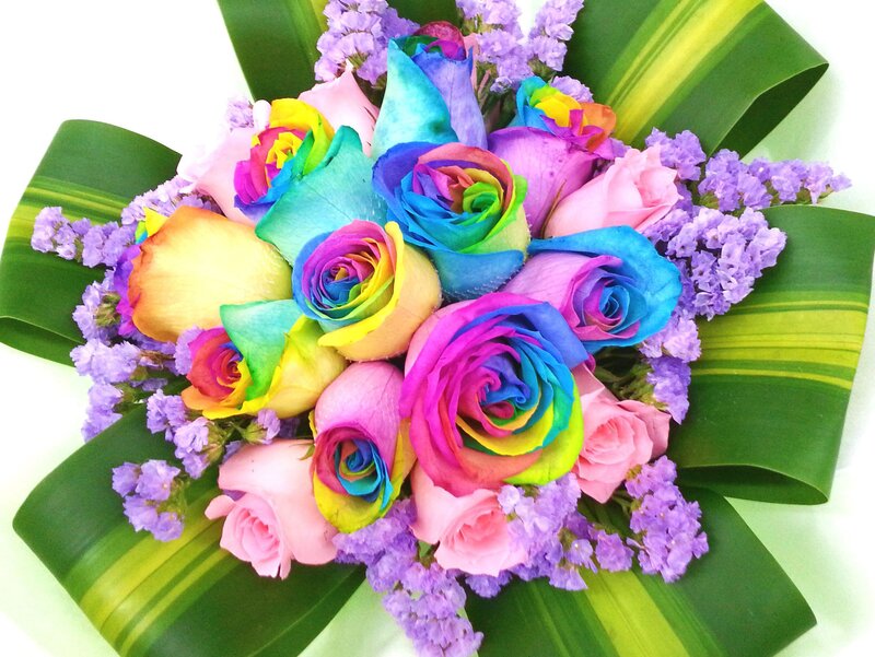 Rainbow Rose Bouquet — Colorful