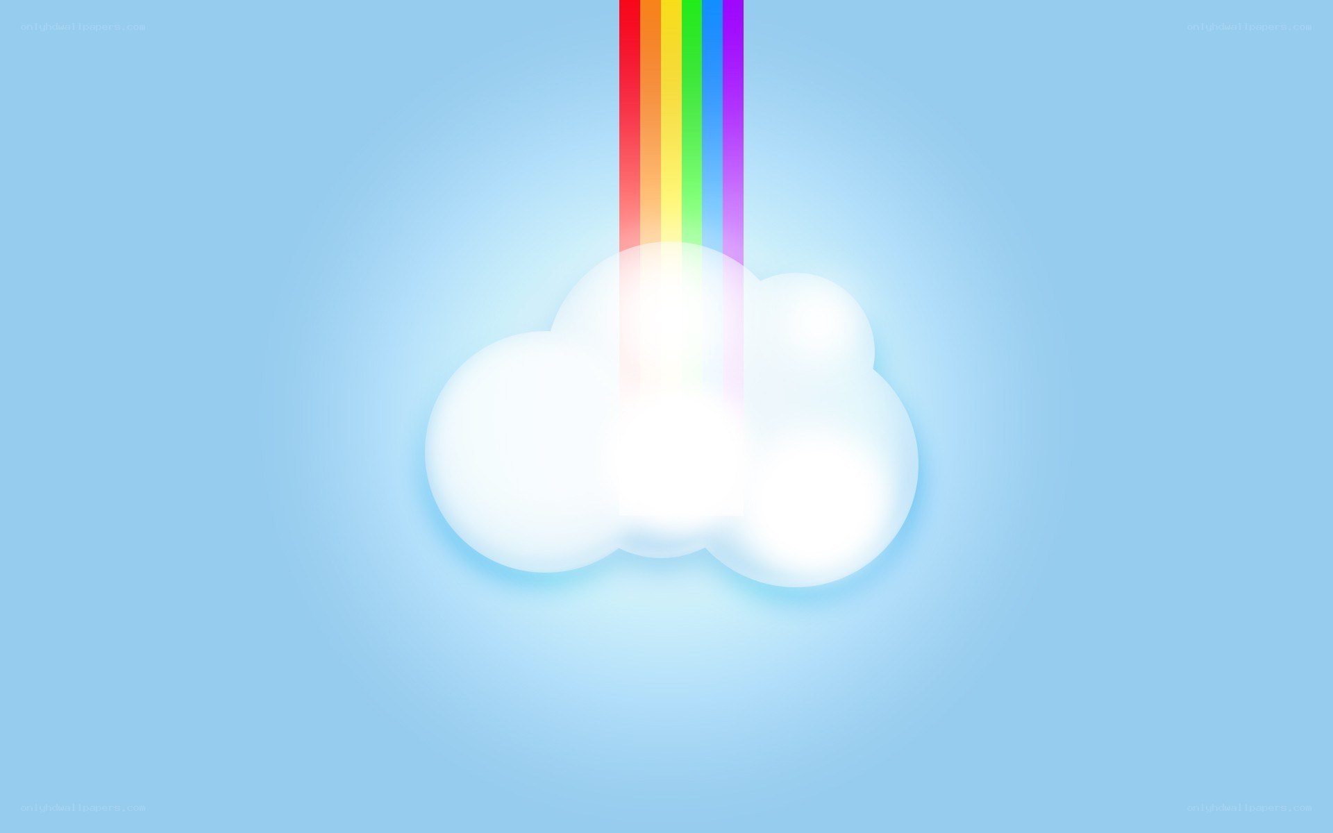 rainbow shining through cloud
