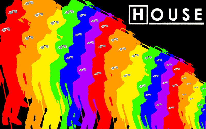 Rainbow silhouettes with sunglasses