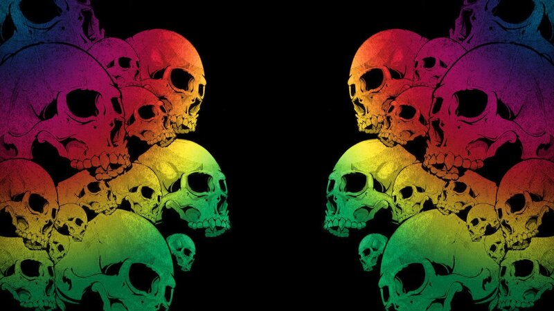 Rainbow skull pattern