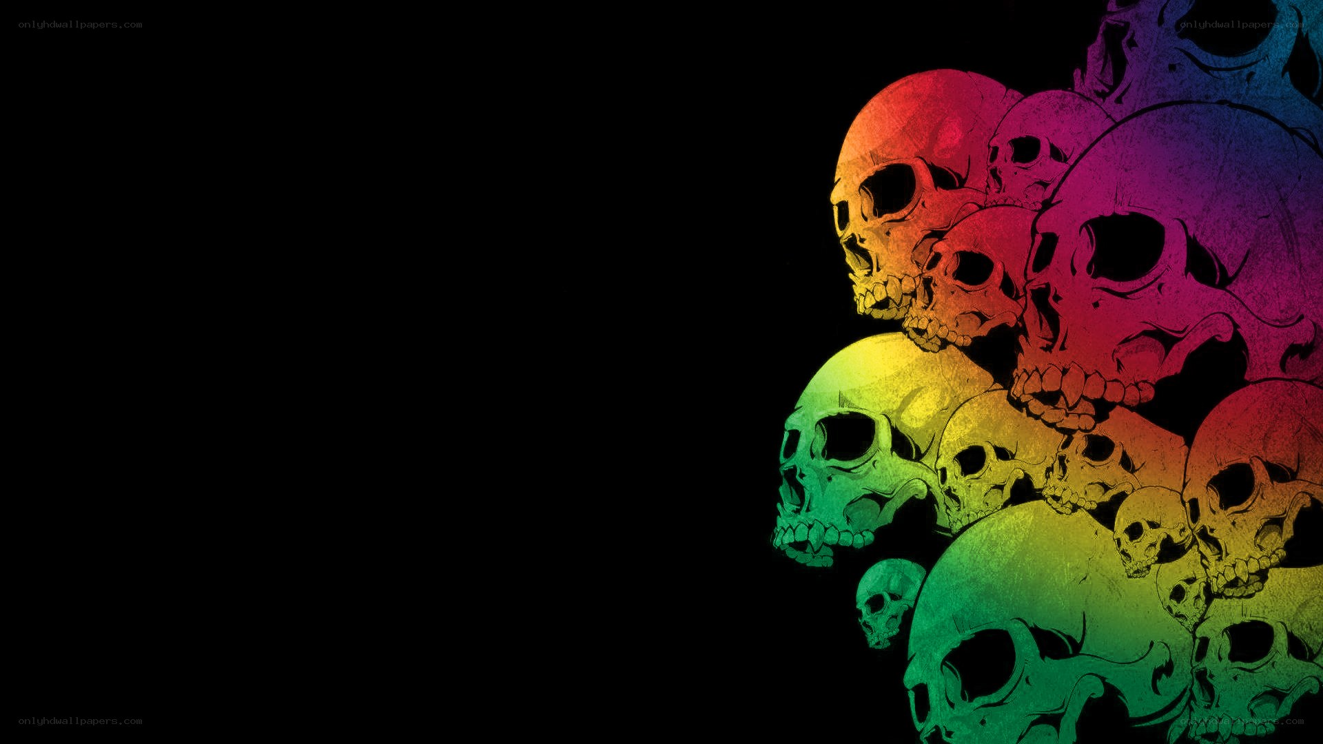 rainbow skulls collage