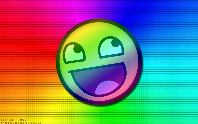 Rainbow Smiley Face — Red