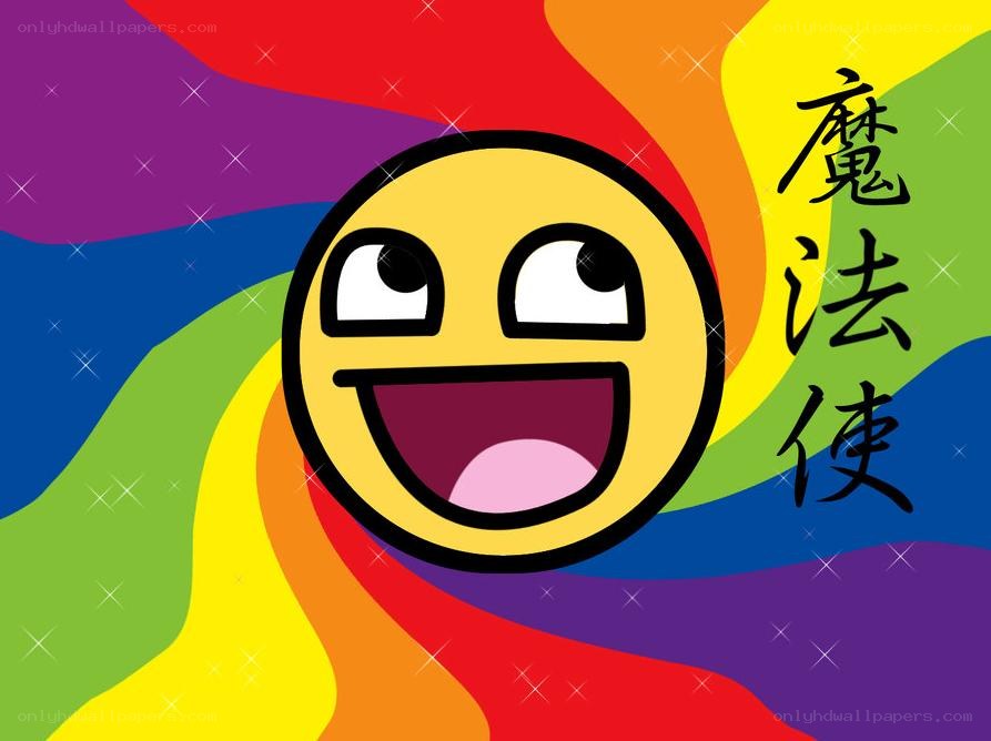 rainbow smiley with magic text