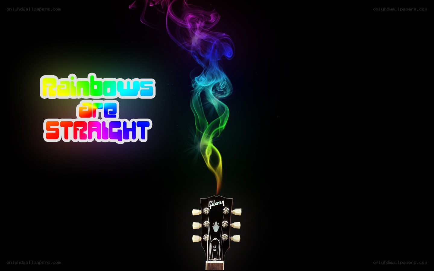 Rainbow smoke guitar headstock