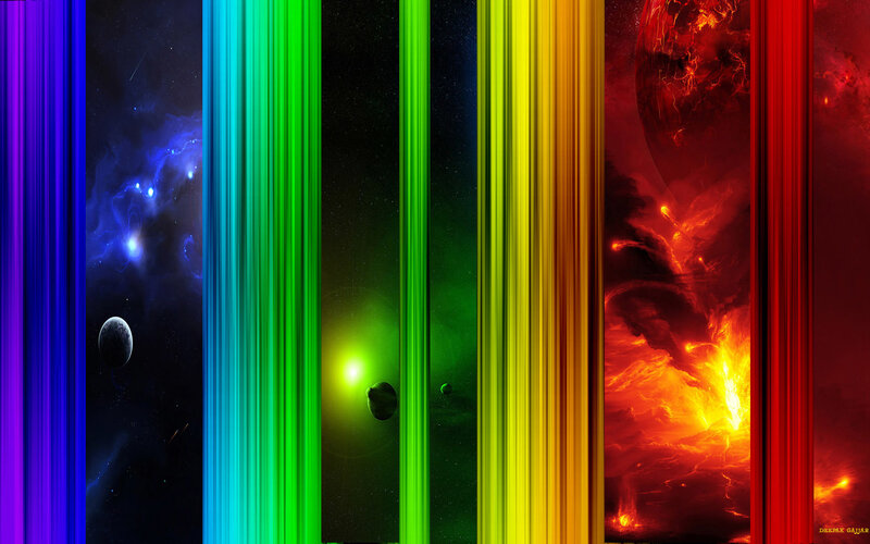 Rainbow space scene