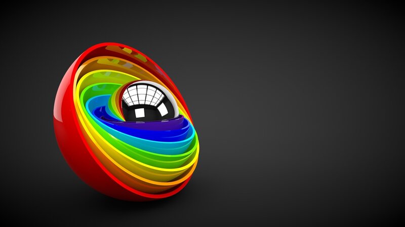 Rainbow sphere with eye