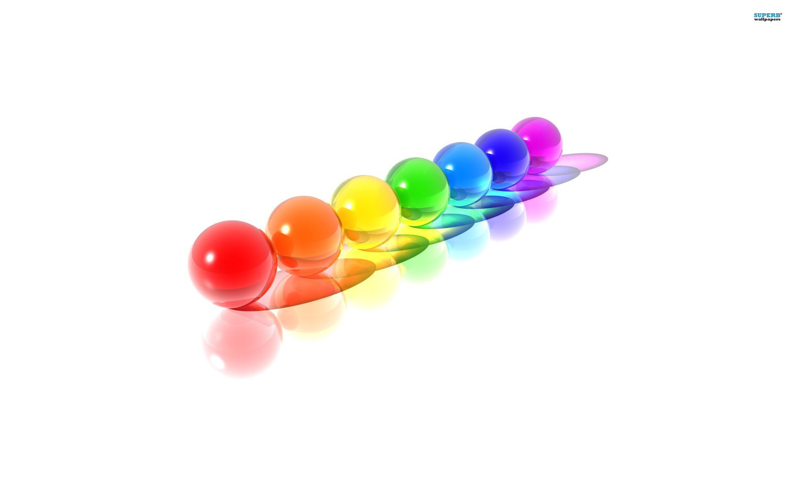 rainbow spheres on white
