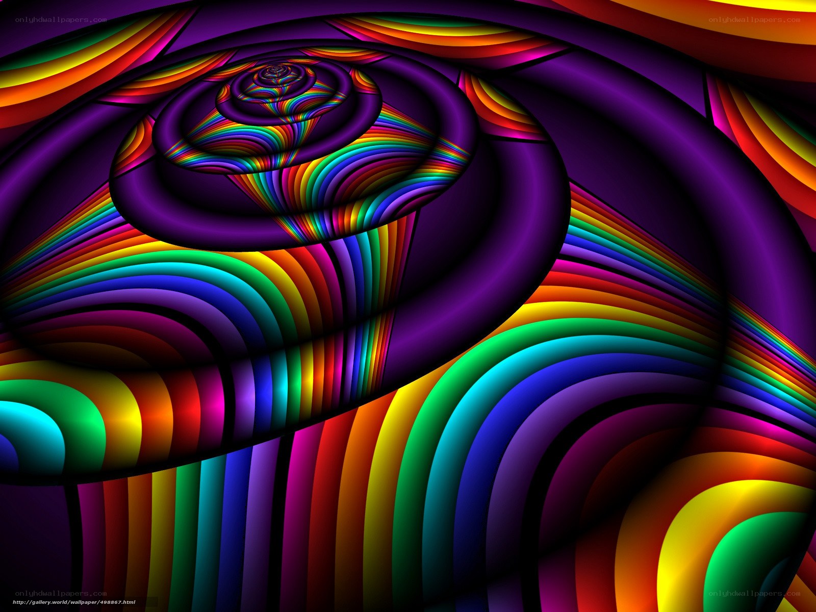 Rainbow Spiral Abstract Art