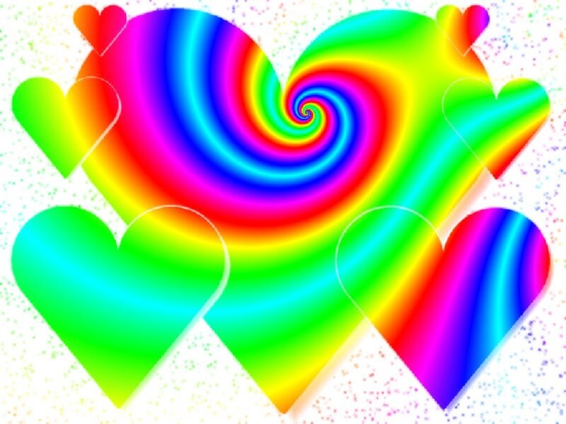 Rainbow Spiral Hearts — Playful