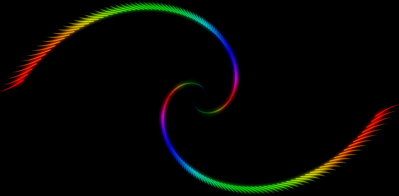 rainbow spiral light pattern