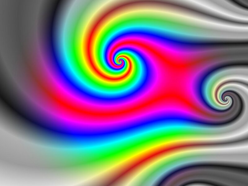 Rainbow Spiral Pattern — Red, Hypnotic, Abstract, Swirls