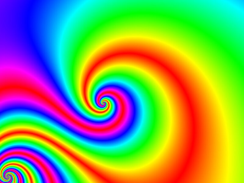 Rainbow Spiral Pattern — Red, Hypnotic, Abstract