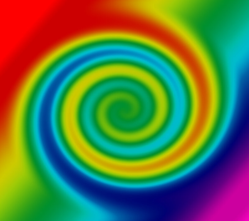 Rainbow Spiral Pattern — Red