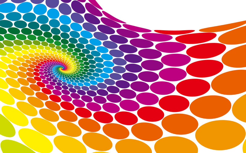 Rainbow Spiral Pattern — Red, Vibrant, Abstract, Circles