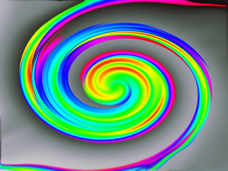 Rainbow Spiral Pattern — Red, Vibrant, Abstract