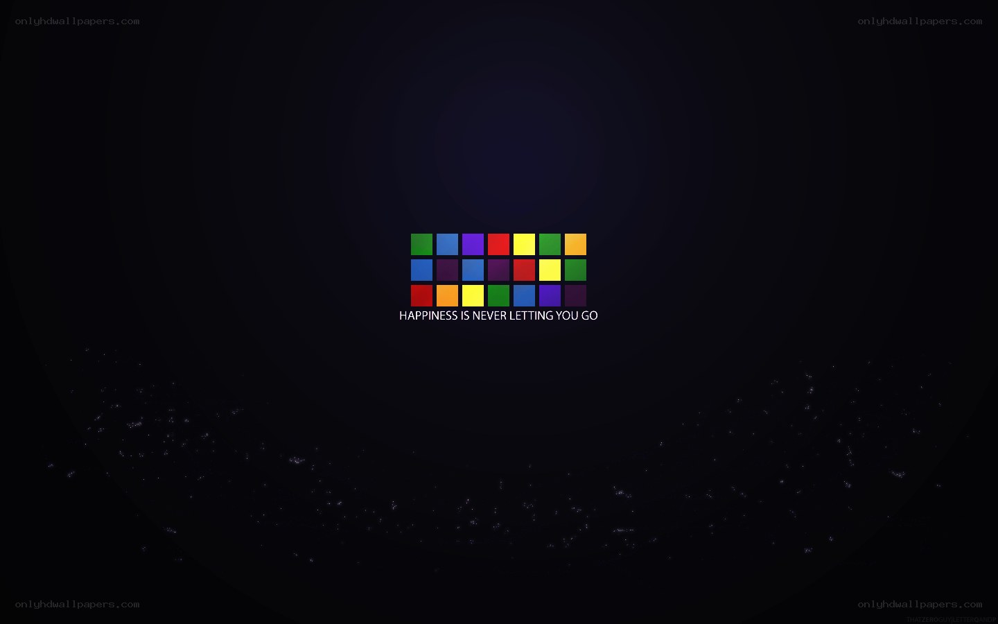 Rainbow squares with quote