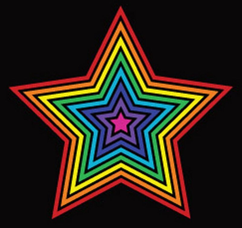 Rainbow star pattern