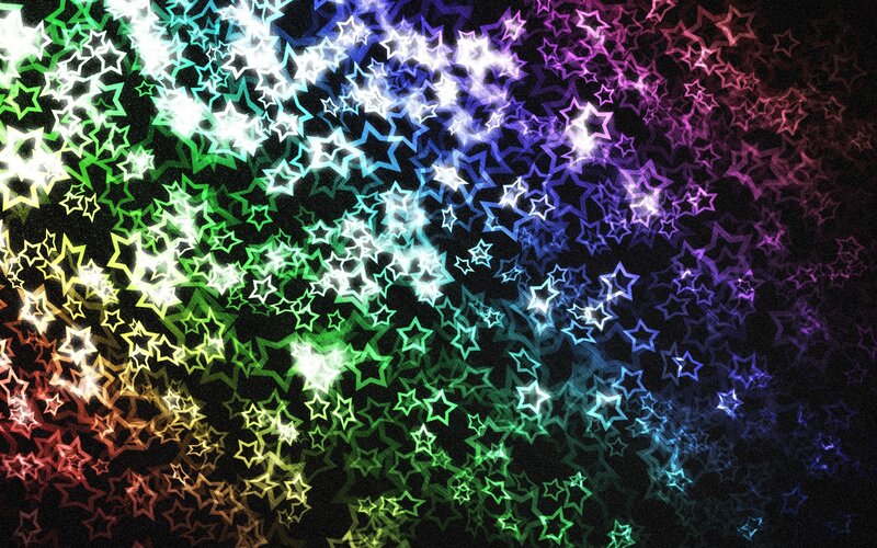 Rainbow Star Pattern — Green, Vibrant