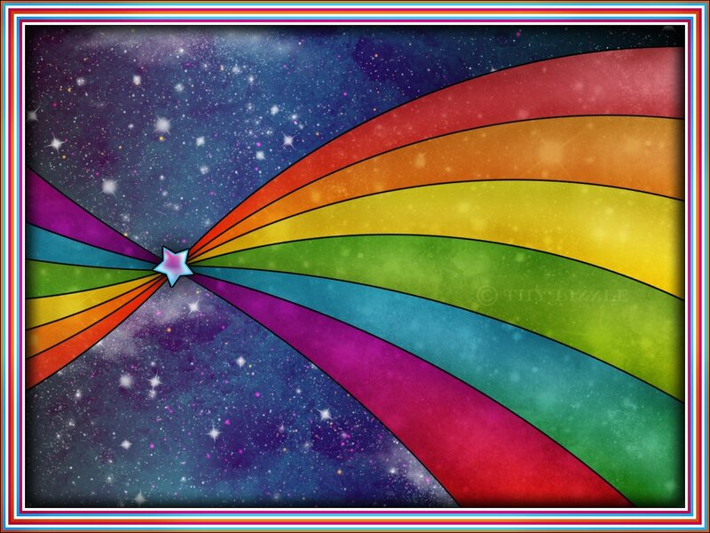Rainbow Starburst in Space — Blue