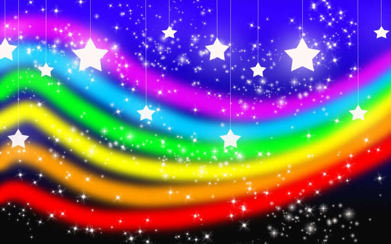 rainbow stars and sparkles