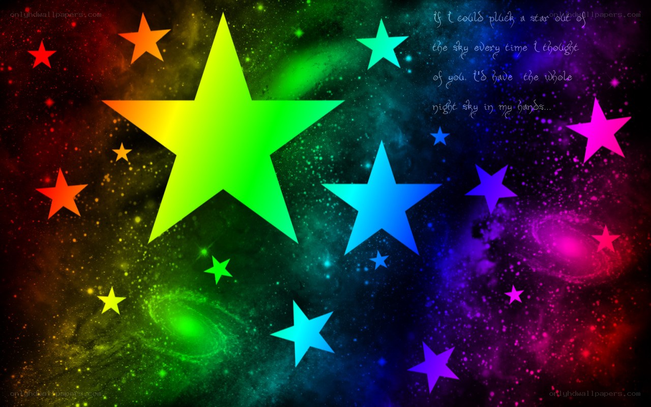 rainbow stars in space