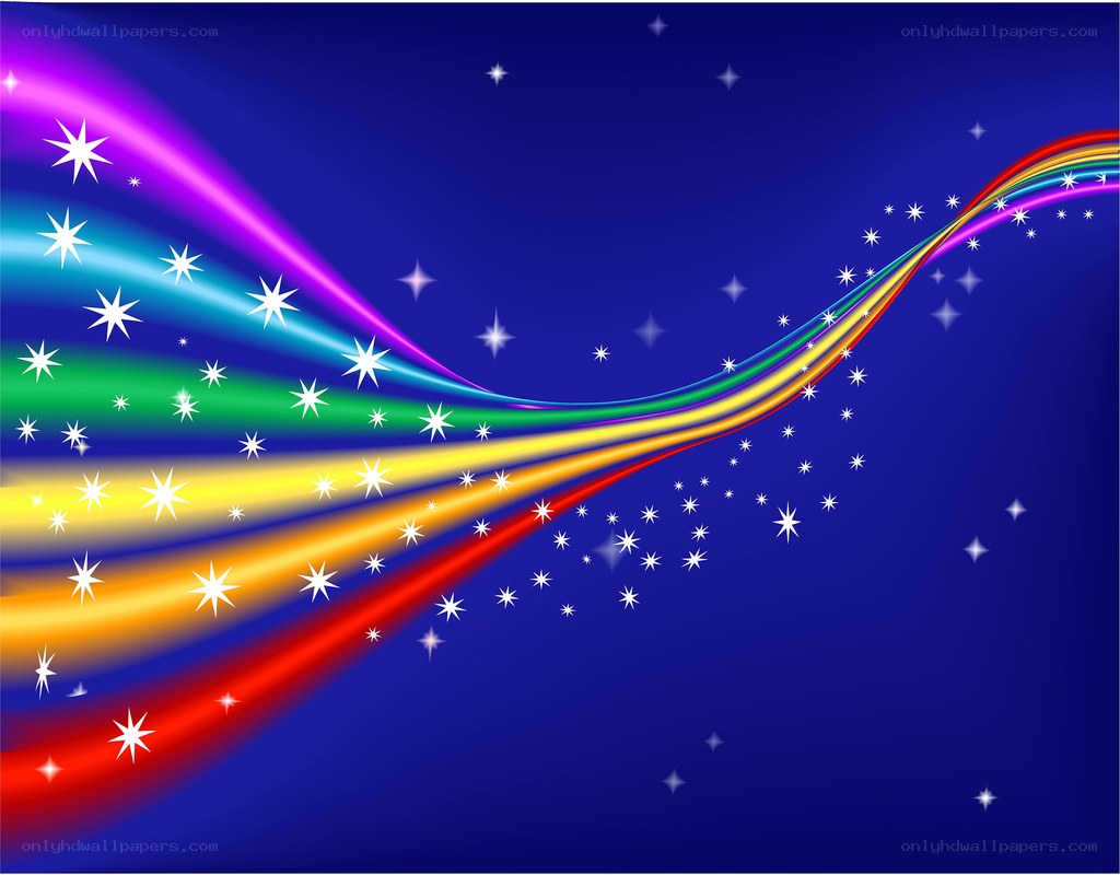 rainbow stream with stars