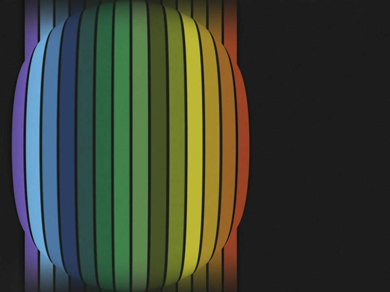 Rainbow striped sphere