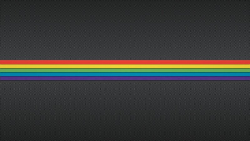 Rainbow Stripes on Dark Background — Black